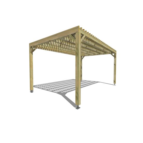Pergola bois • 5m x 3m • indépendante • sens largeur • lattage bois • livraison comprise
