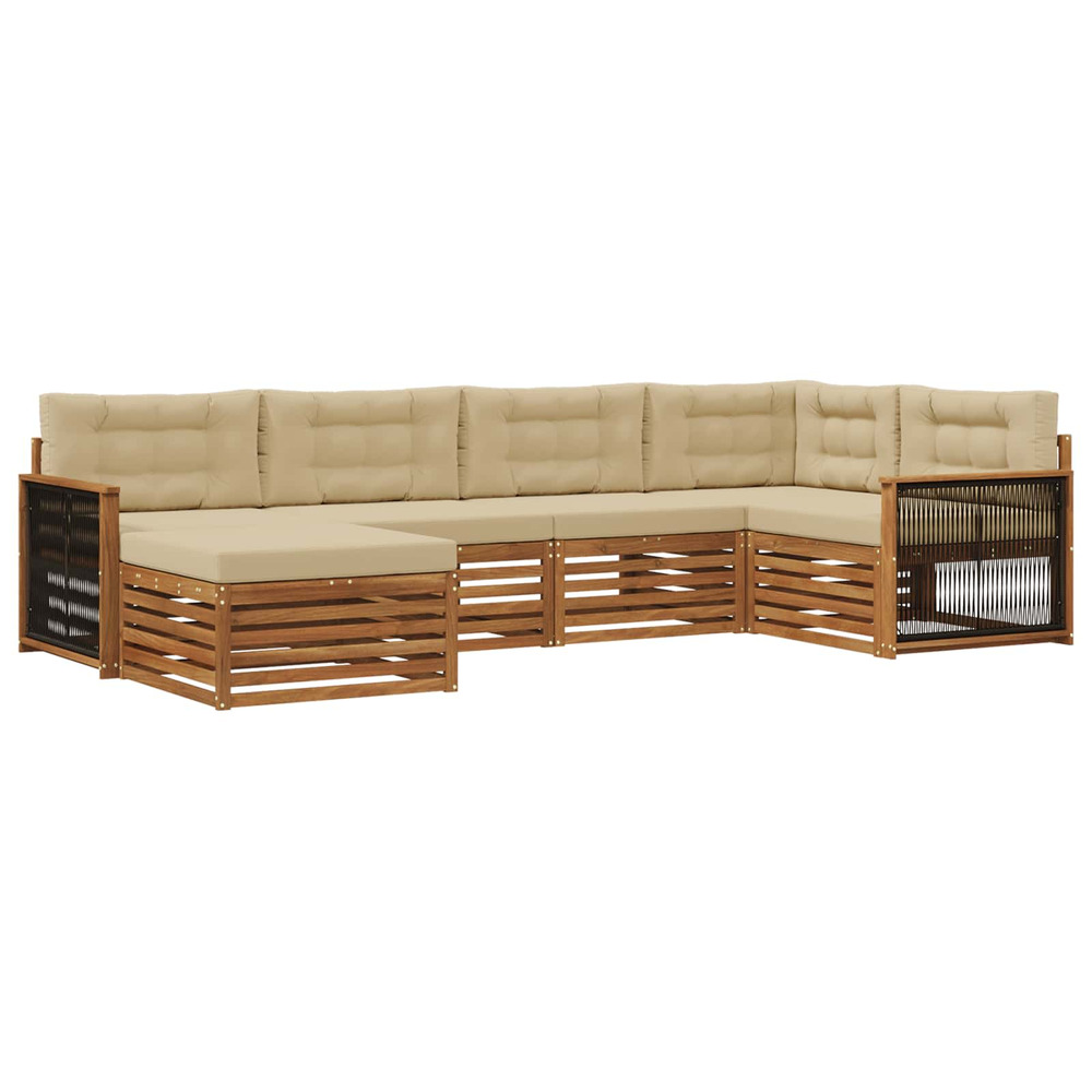 Ensemble de canapés d'extérieur 6 pcs naturel et beige