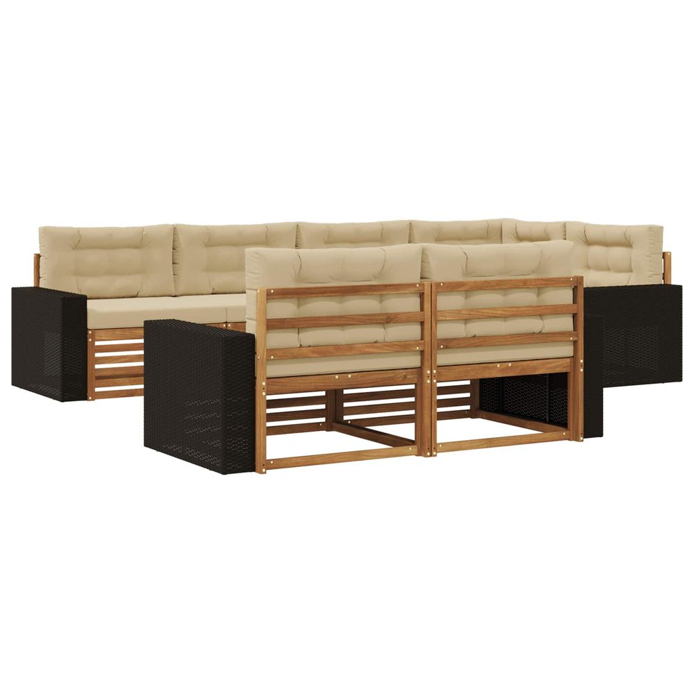 Ensemble de canapés d'extérieur 7 pc naturel et beige
