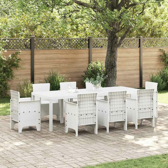 Table de jardin blanc 250 x 100 x 73 cm polyrotin