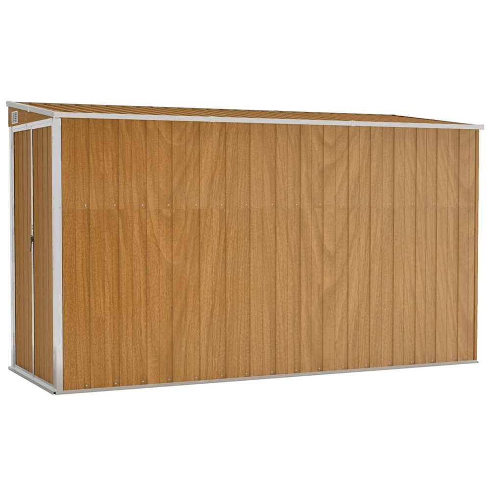 Abri de jardin mural marron 118 x 288 x 178 cm acier galvanisé