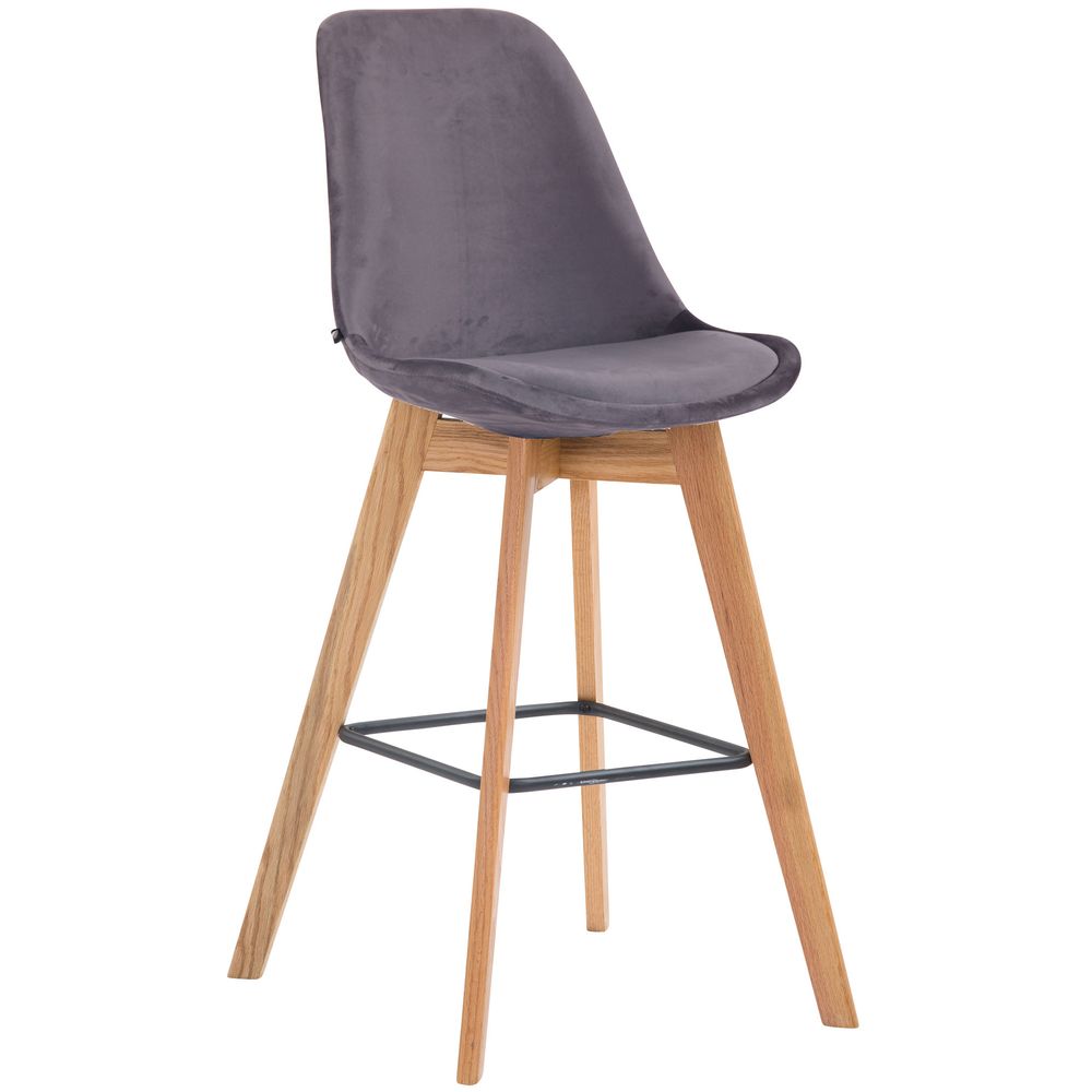 Tabouret de bar metz velours naturel