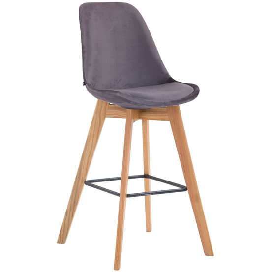 Tabouret de bar metz velours naturel
