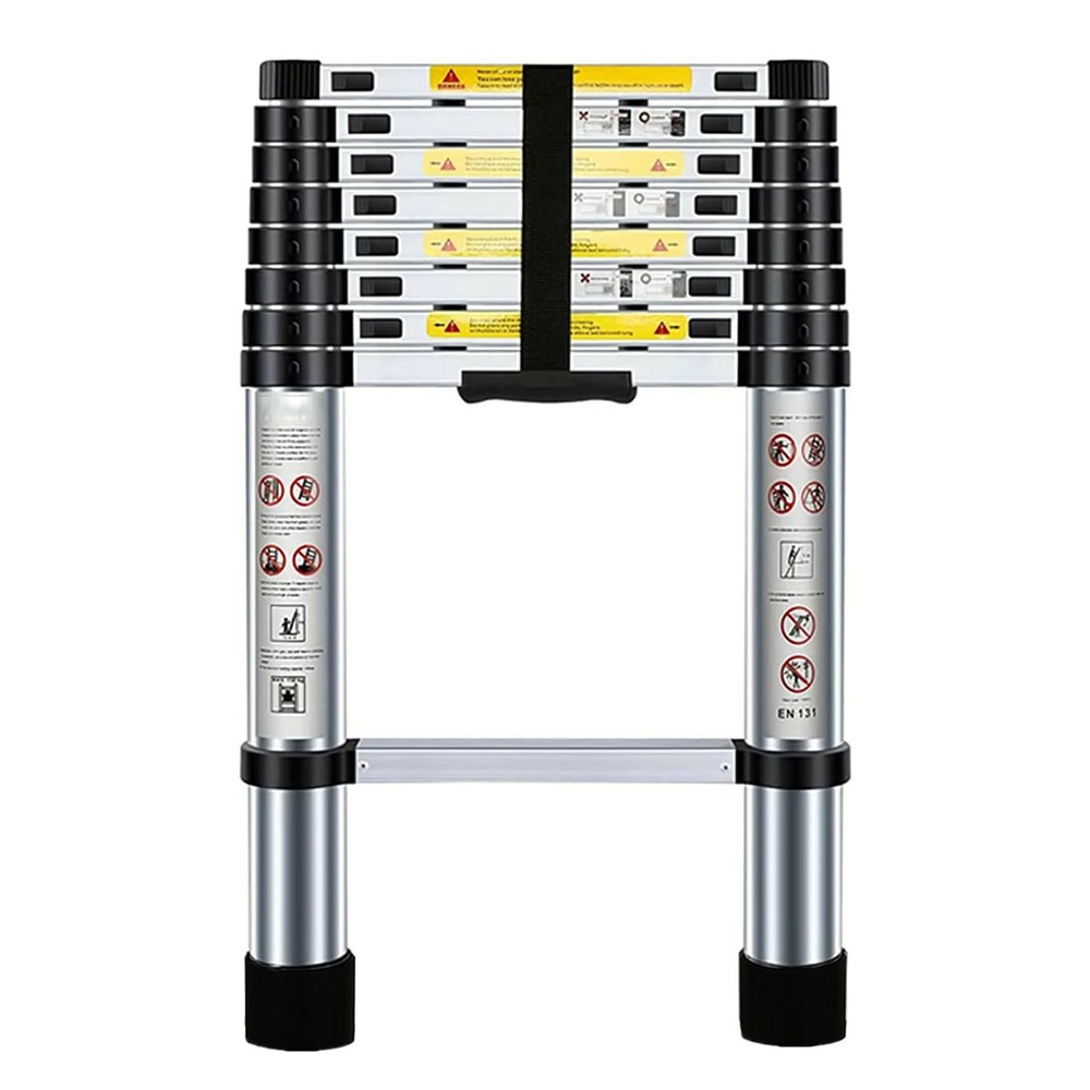 Échelle télescopique kraft müller 2,6m en alu, charge 150kg, pliable extensible unique droite multi-fonction, bricolage