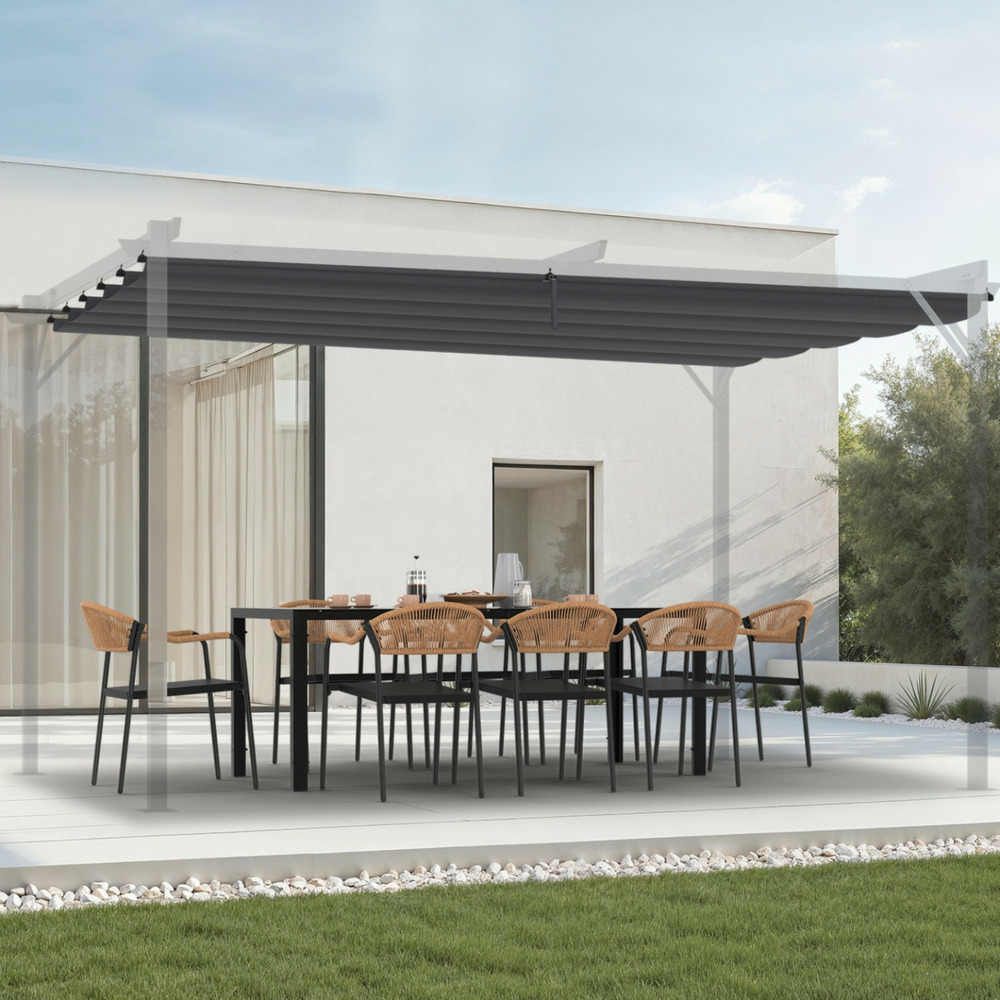 Toit rétractable de rechange gris anthracite pour pergola toit rétractable 3x4 m