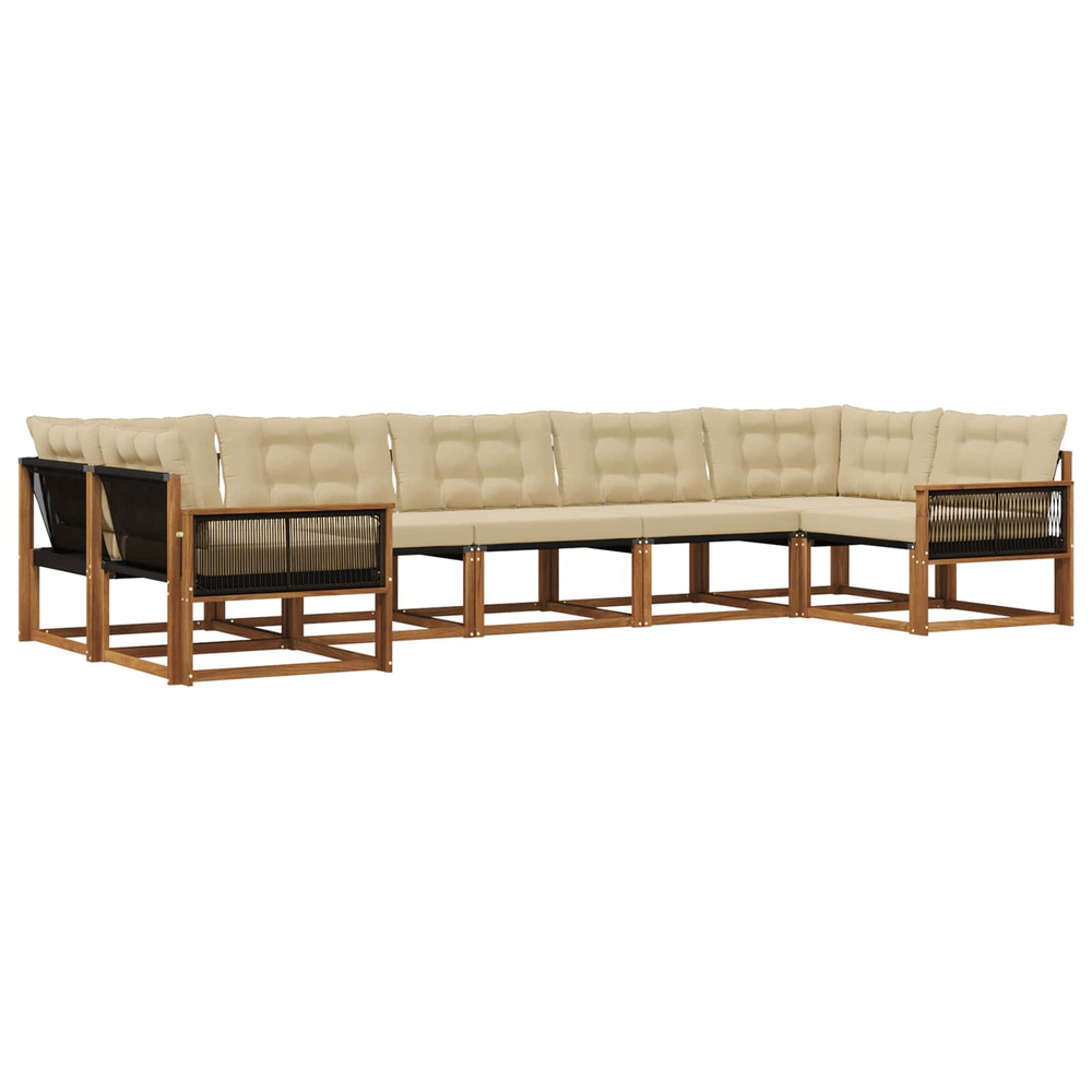 Ensemble de canapés d'extérieur 7 pcs naturel et beige