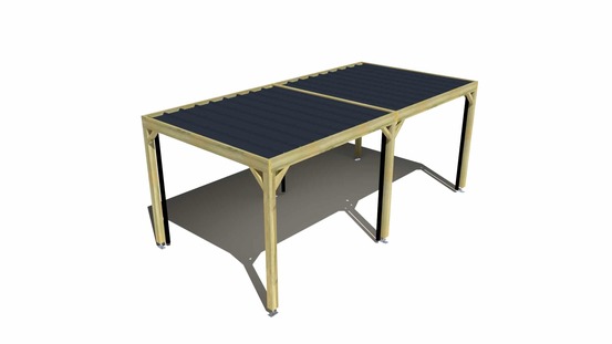 Carport bois • 6m x 3m • indépendante • sens largeur • livraison comprise