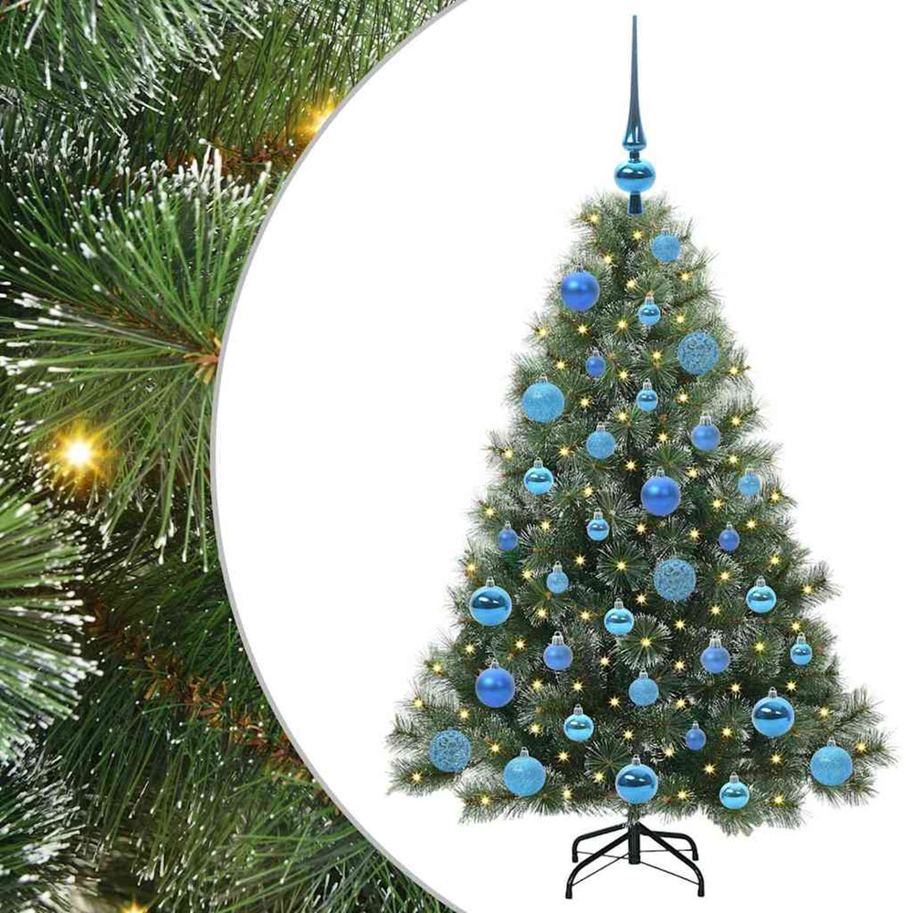 Sapin de noël artificiel avec 150 led vert 120 cm pe et pvc