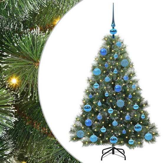 Sapin de noël artificiel avec 150 led vert 120 cm pe et pvc