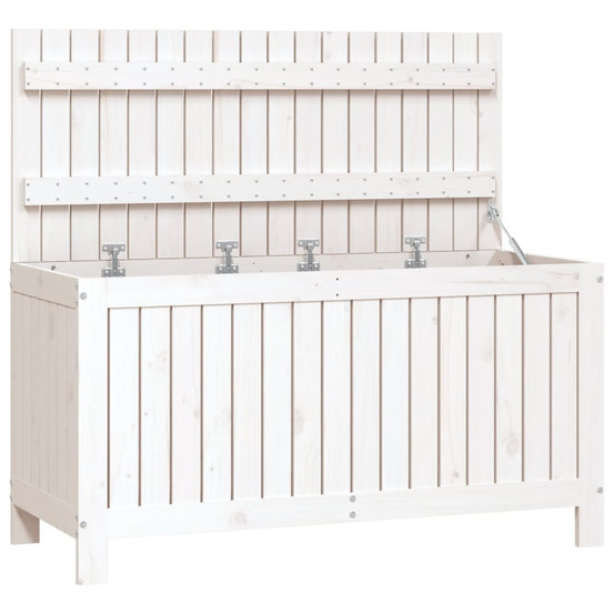 Boîte de rangement de jardin blanc 115x49x60 cm bois de pin