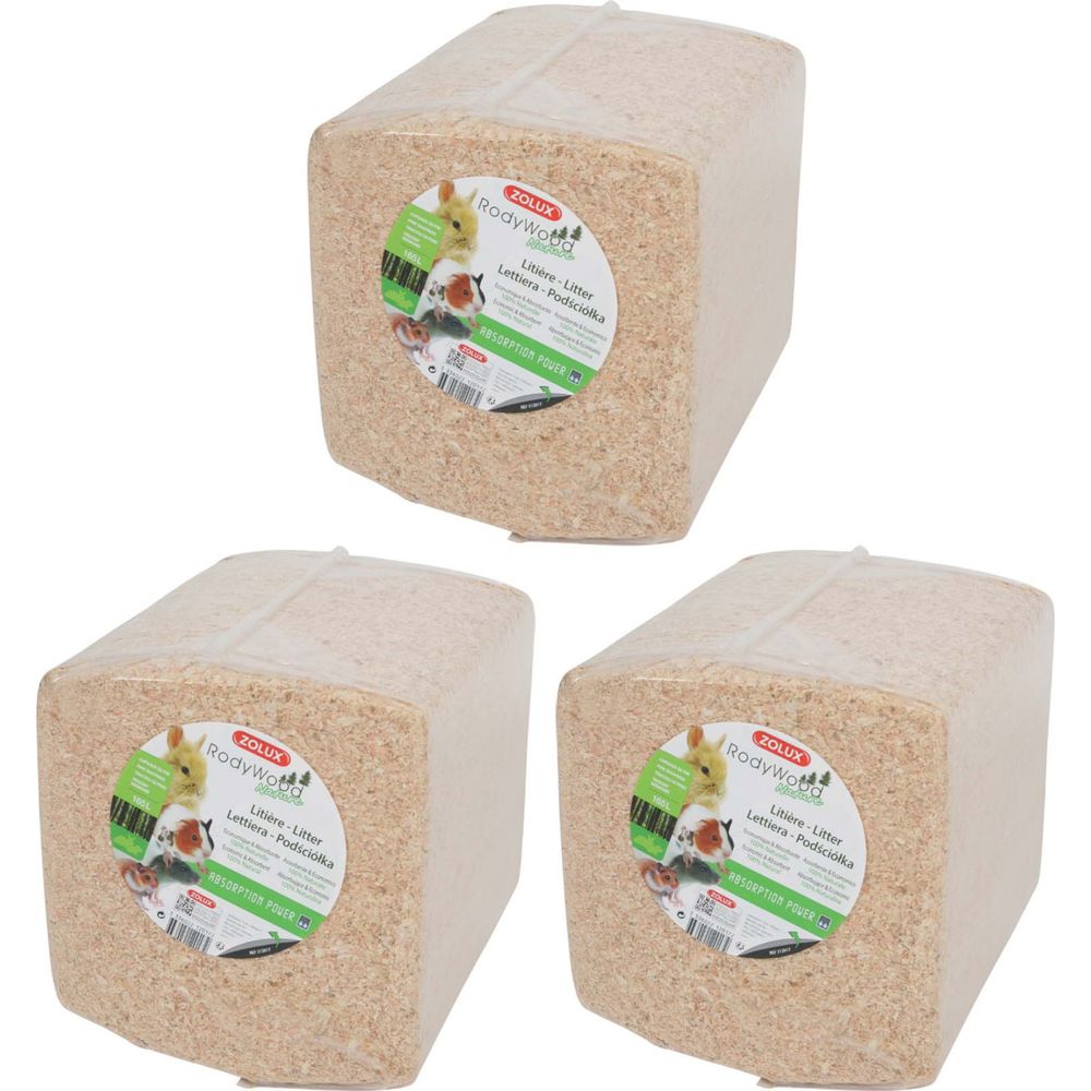 Litière naturelle rodywood lot de 3