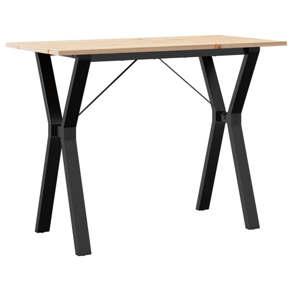 Table à manger cadre en y 100x50x75 cm bois de pin massif acier