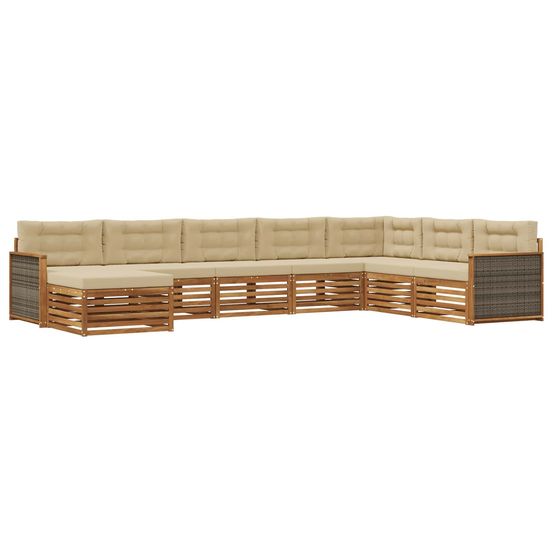 Ensemble de canapés d'extérieur 8 pc naturel et beige