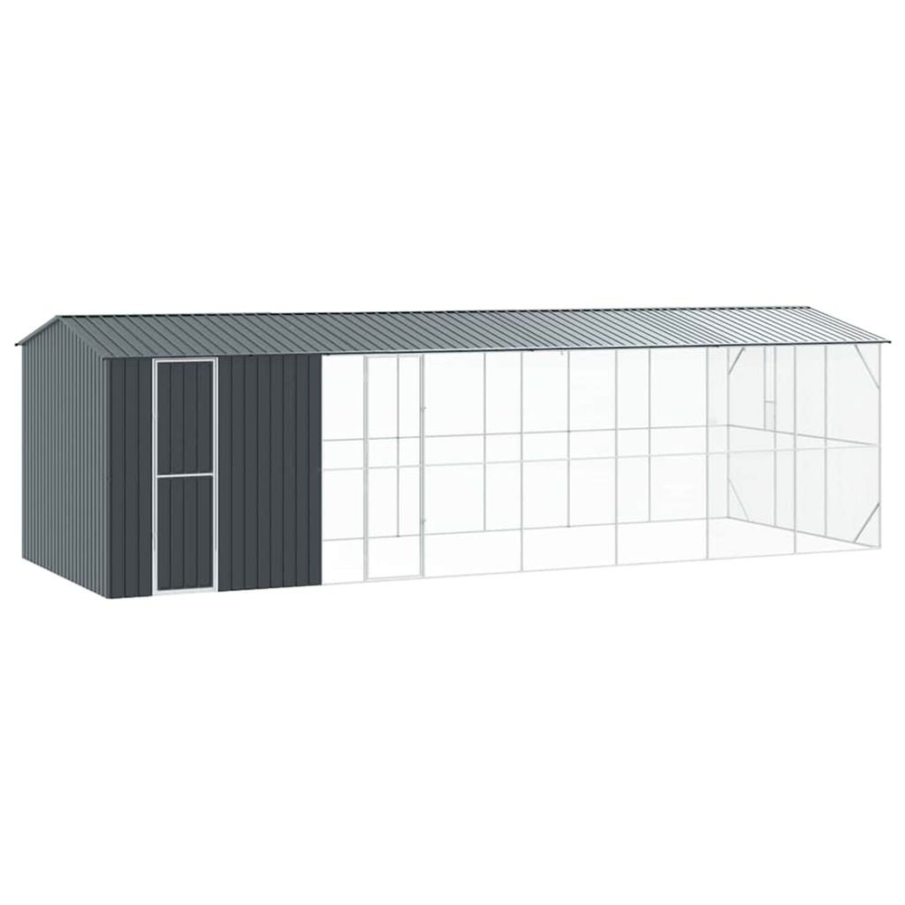 Cage pour oiseaux anthracite 860 x 310 x 247 cm acier galvanisé