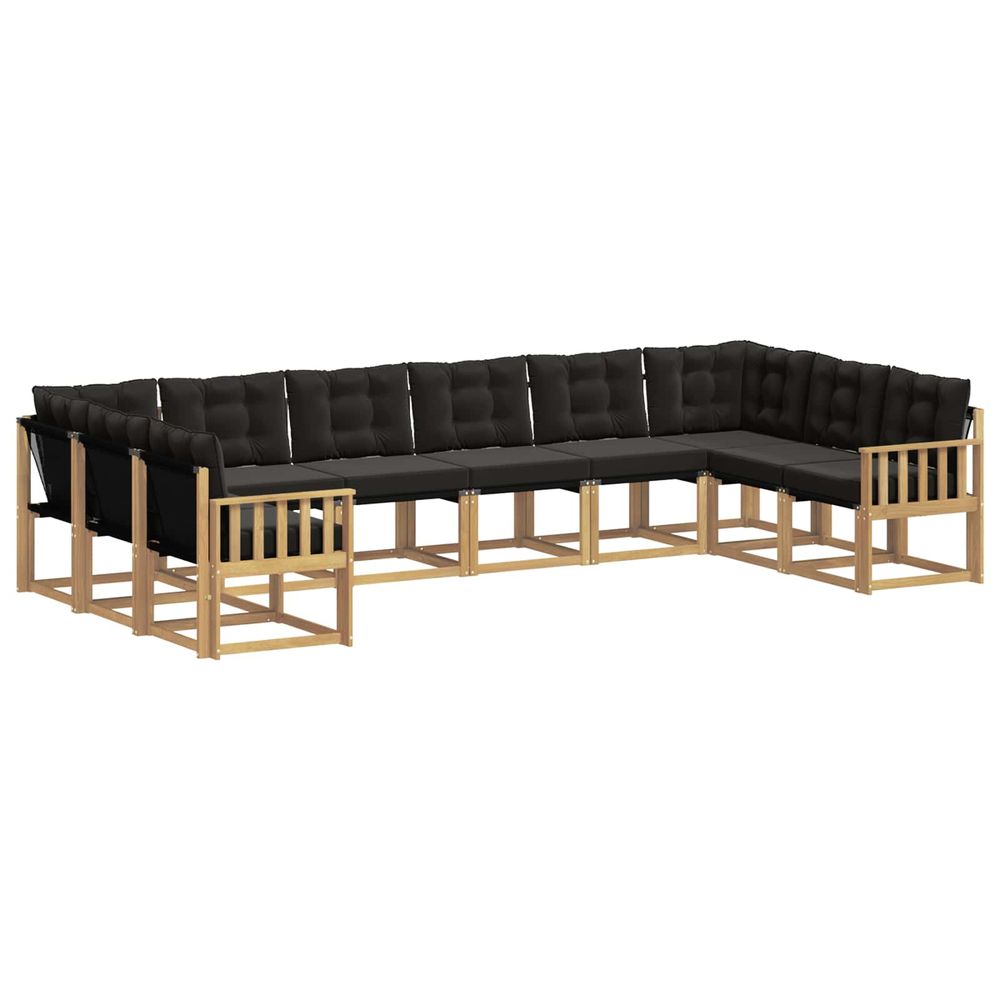 Ensemble de canapés d'extérieur 10 pc blanc et noir