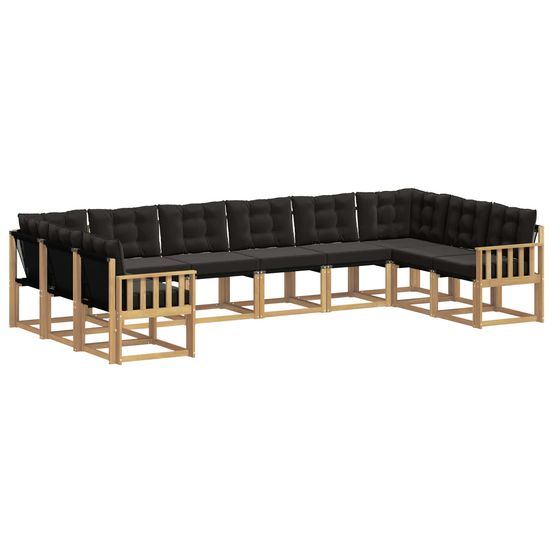 Ensemble de canapés d'extérieur 10 pc blanc et noir
