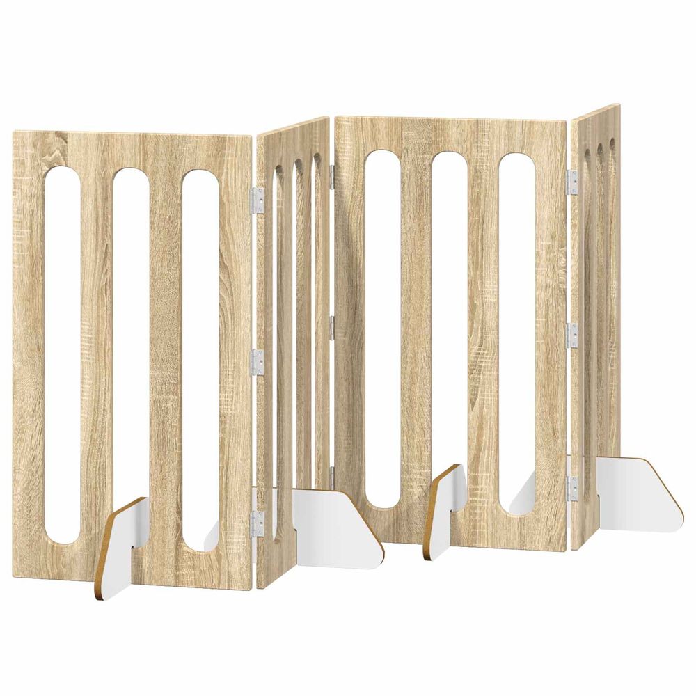 Clôture pliable pour animaux 4 pc chêne sonoma 201 x 38 x 90 cm
