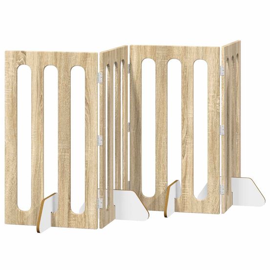 Clôture pliable pour animaux 4 pc chêne sonoma 201 x 38 x 90 cm