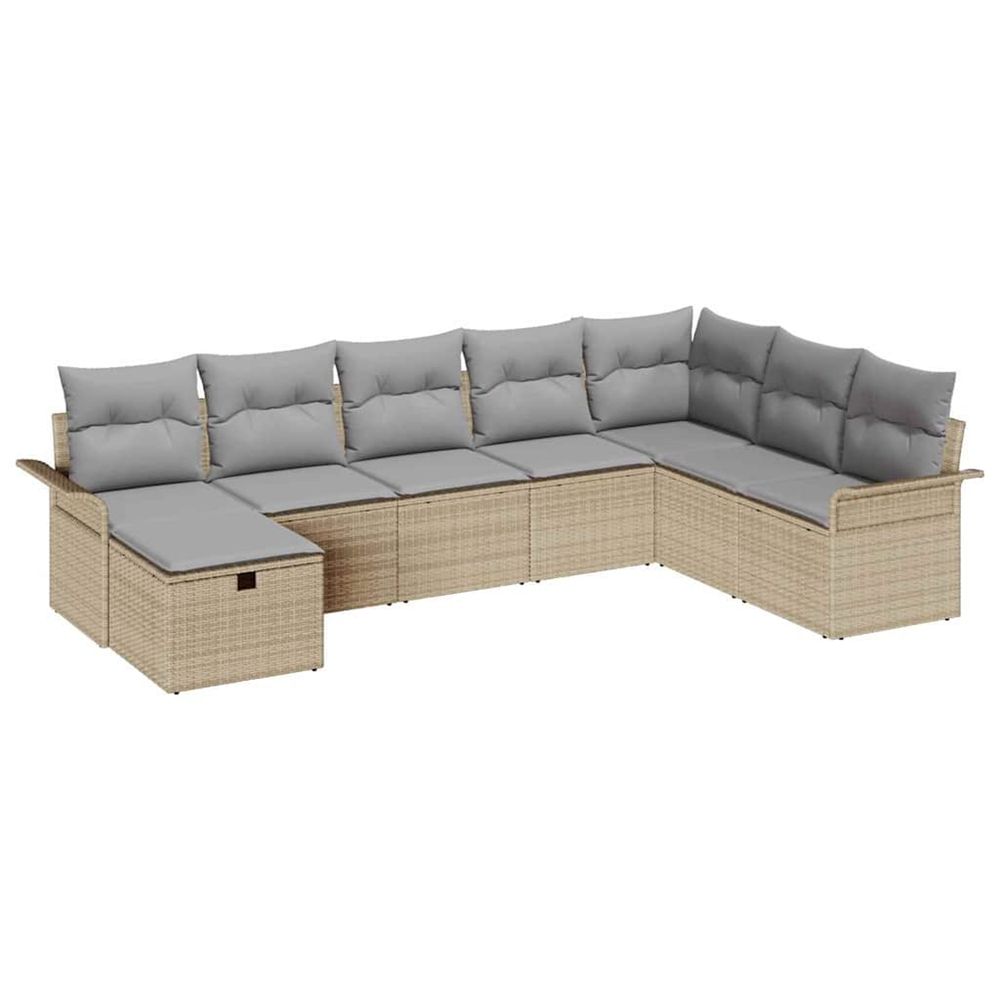 Ensemble de canapé de jardin 8 pc poly rotin