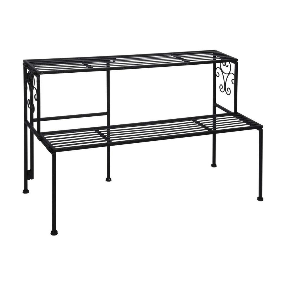 Etagère à plantes pliante en fer 2 niveaux