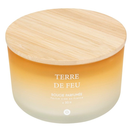 Bougie parfumée sana 420g pot verre terre de feu