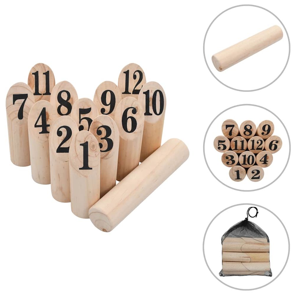 Ensemble de jeu de Kubb Ã  chiffres Bois