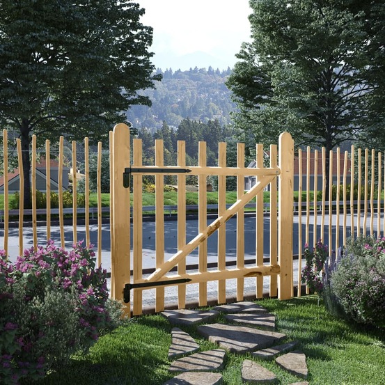 Portillon simple de clôture bois de noisetier 100x100 cm