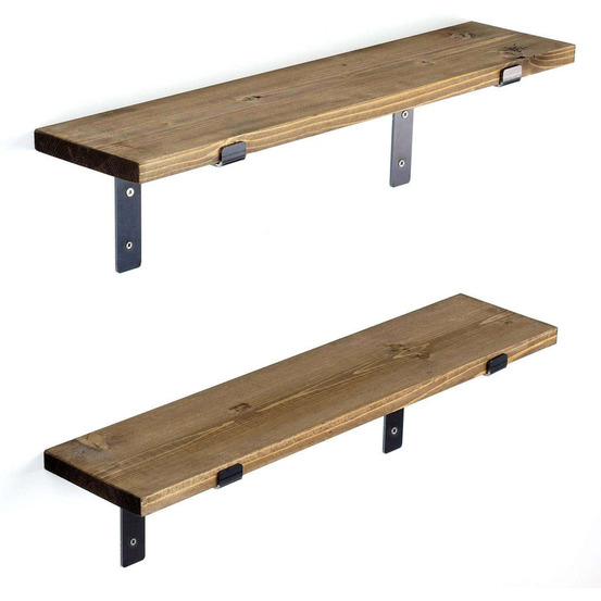 Etagère murale en sapin et métal made