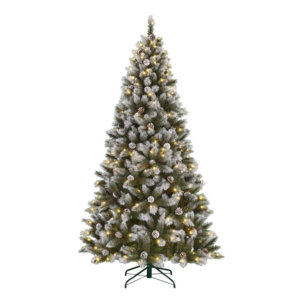 Black box trees pittsfield sapin de noël artificiel avec led - sapin lumineux noël effet givré avec pommes de pin - décoration