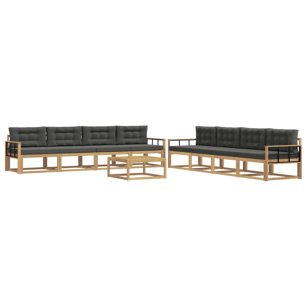 Ensemble de canapés d'extérieur 9 pc blanc et anthracite