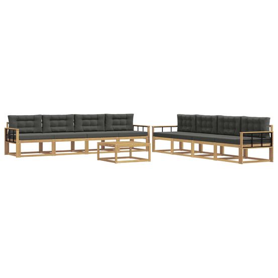 Ensemble de canapés d'extérieur 9 pc blanc et anthracite