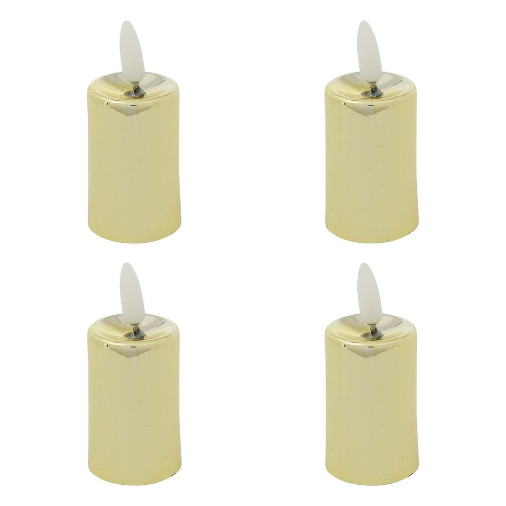 Lot de 4 bougies led votives métal doré