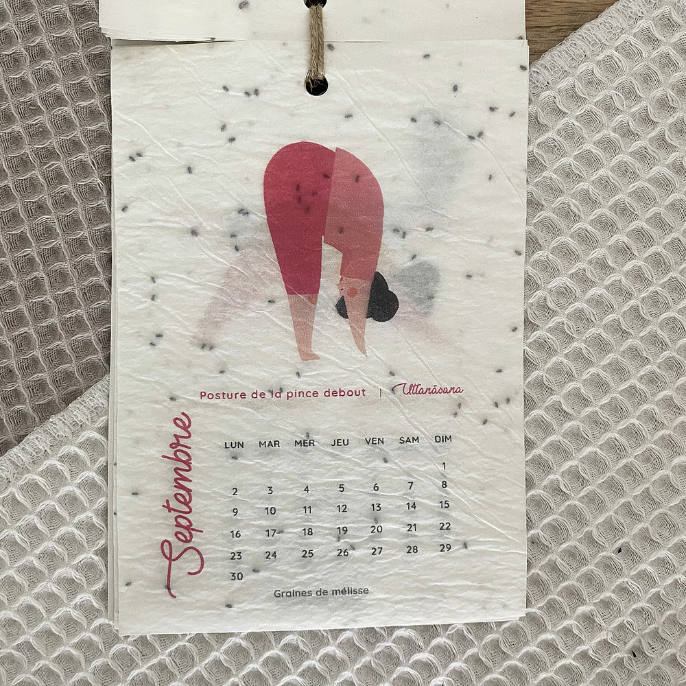 Calendrier ensemencé à planter 2024 yoga - format a6