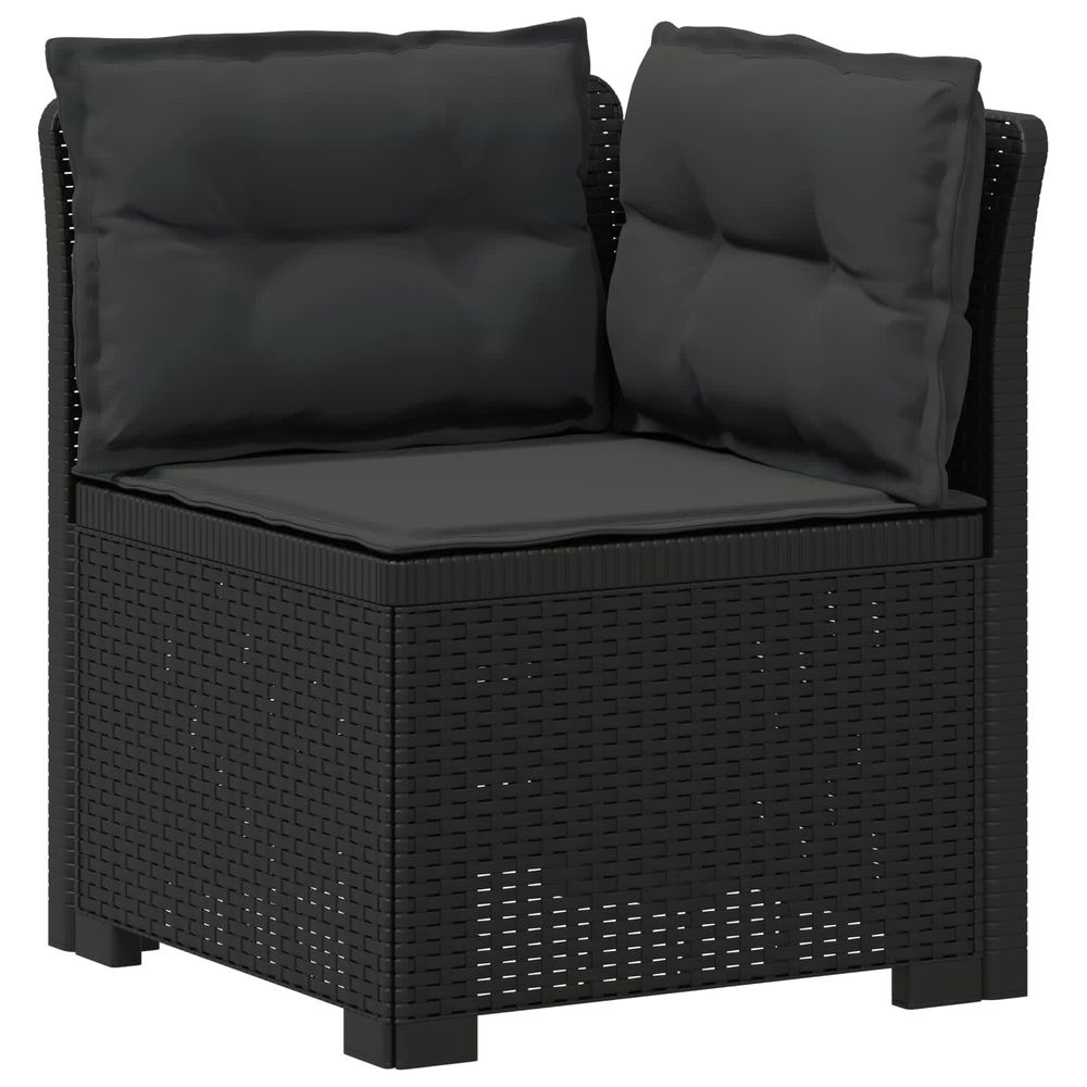 Canapé de jardin 1 place avec coussins look rotin pp anthracite