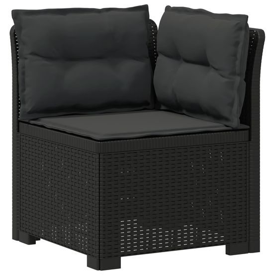 Canapé de jardin 1 place avec coussins look rotin pp anthracite