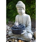 Figurine d'étang bouddha gris 37x31x50 cm