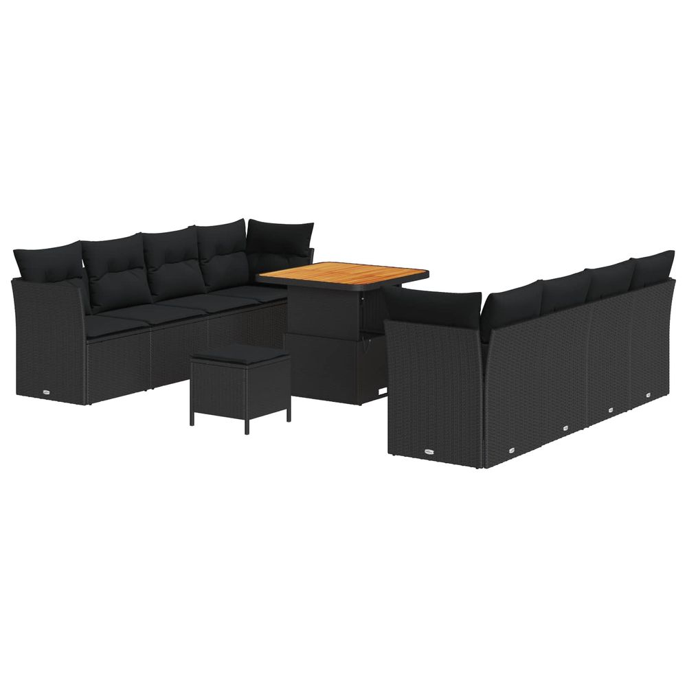 Ensemble de canapé de jardin 11 pc 8-nombre de places noir