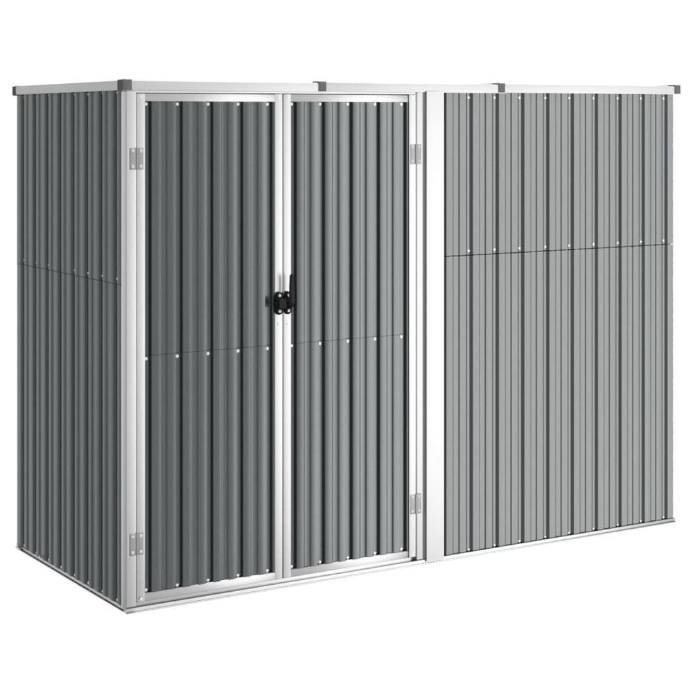 Abri à outils de jardin gris 225x89x161 cm acier galvanisé