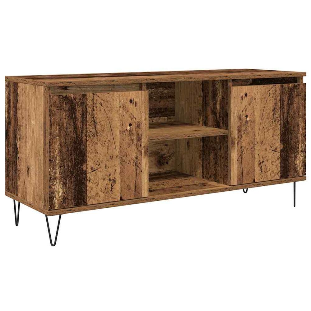 Meuble tv 104 x 35 x 50 cm bois ancien bois d'ingénierie