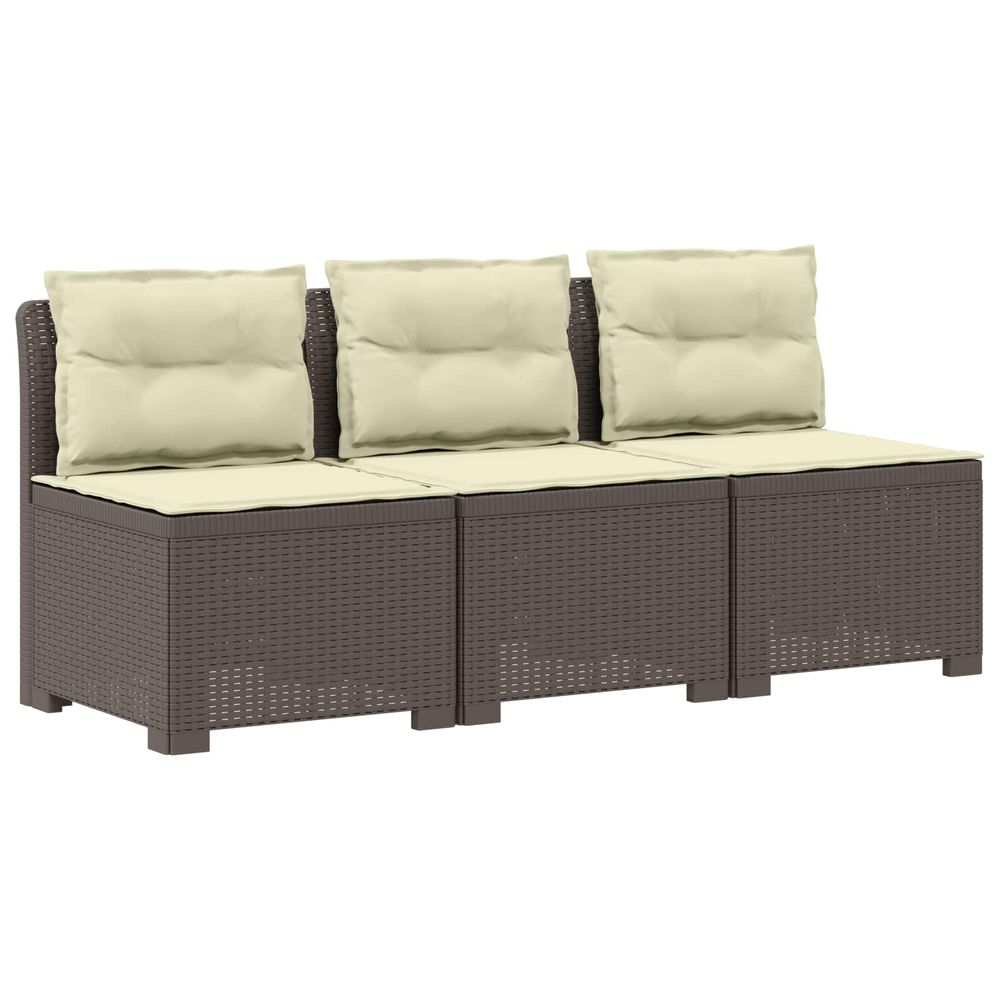 Canapé de jardin 3 places avec coussins look rattan 3 place pp