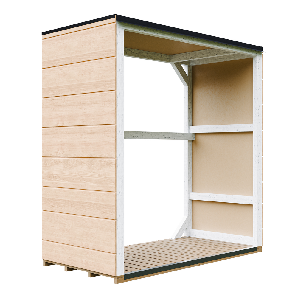 Abri à bûches extérieur 1,14 m² - 75 x 153 x h159 cm - timbela m980-1-harvest honey