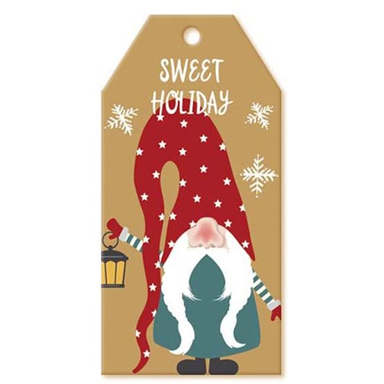 Etiquettes de noël - lutin rouge