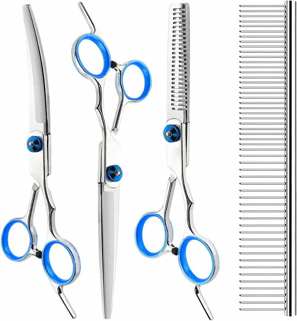 Ciseaux de toilettage courbes sécurité pour animaux