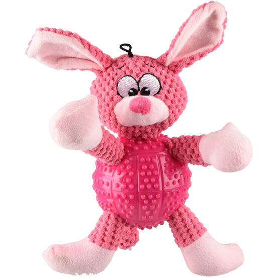 Jouet lapin bess rose longueur 28 cm env. Pour chien