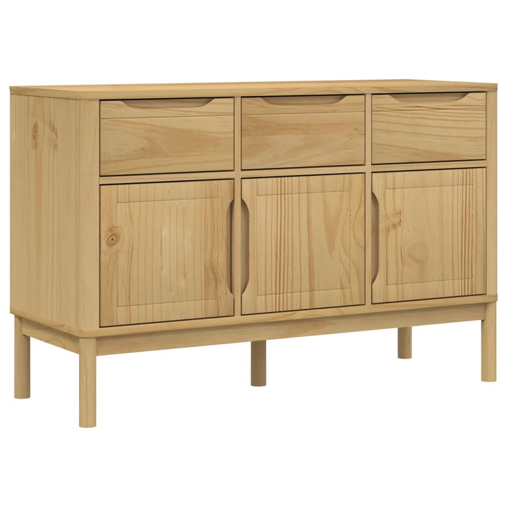 Buffet bahut commode armoire meuble de rangement organisateur cuisine salle de séjour salon cire 114 x 43 x 74 cm bois massif