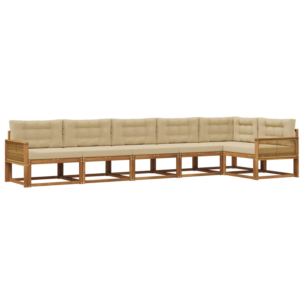 Ensemble de canapés d'extérieur 6 pcs naturel et beige