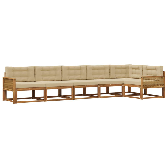 Ensemble de canapés d'extérieur 6 pcs naturel et beige