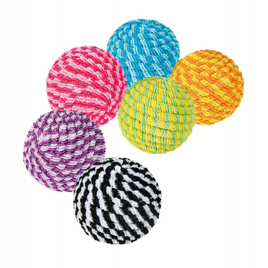 6 balles spirale 4,5 cm pour chat, couleur aléatoires