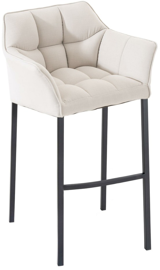 Tabouret de bar damaso b en tissu avec structure à 4 pieds