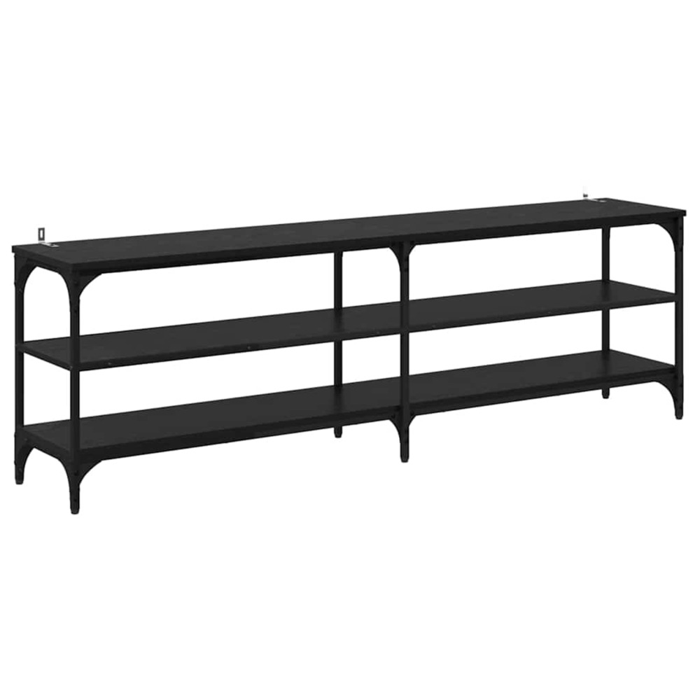 Meuble tv chêne noir 160 x 30 x 50 cm bois d'ingénierie et fer